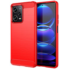 Silicone Candy Rubber TPU Line Soft Case Cover MF1 for Xiaomi Redmi Note 12 Pro 5G Red
