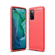 Silicone Candy Rubber TPU Line Soft Case Cover S01 for Huawei Honor View 30 Pro 5G Red