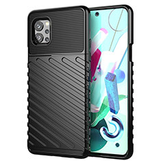 Silicone Candy Rubber TPU Line Soft Case Cover S01 for LG Q92 5G Black