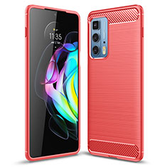 Silicone Candy Rubber TPU Line Soft Case Cover S01 for Motorola Moto Edge 20 Pro 5G Red