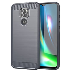 Silicone Candy Rubber TPU Line Soft Case Cover S01 for Motorola Moto G9 Play Gray