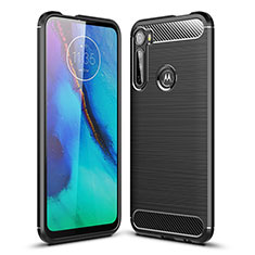 Silicone Candy Rubber TPU Line Soft Case Cover S01 for Motorola Moto One Fusion Plus Black