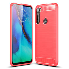 Silicone Candy Rubber TPU Line Soft Case Cover S01 for Motorola Moto One Fusion Plus Red