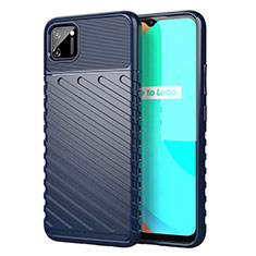 Silicone Candy Rubber TPU Line Soft Case Cover S01 for Realme C11 Blue