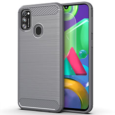 Silicone Candy Rubber TPU Line Soft Case Cover S01 for Samsung Galaxy M30s Gray
