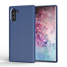 Silicone Candy Rubber TPU Line Soft Case Cover S01 for Samsung Galaxy Note 10 Blue