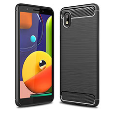 Silicone Candy Rubber TPU Line Soft Case Cover WL1 for Samsung Galaxy A01 Core Black
