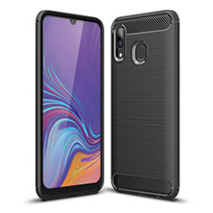 Silicone Candy Rubber TPU Line Soft Case Cover WL1 for Samsung Galaxy A30 Black