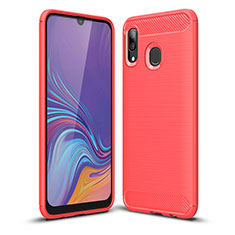 Silicone Candy Rubber TPU Line Soft Case Cover WL1 for Samsung Galaxy A40 Red