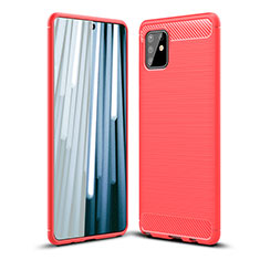 Silicone Candy Rubber TPU Line Soft Case Cover WL1 for Samsung Galaxy A81 Red