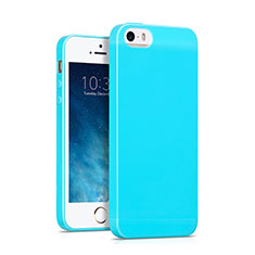 Silicone Candy Rubber TPU Soft Case for Apple iPhone 5S Sky Blue