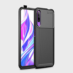 Silicone Candy Rubber TPU Twill Soft Case B02 for Huawei Y9s Black