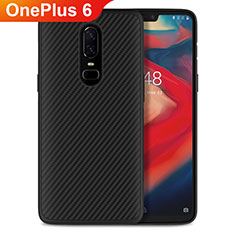 Silicone Candy Rubber TPU Twill Soft Case B02 for OnePlus 6 Black