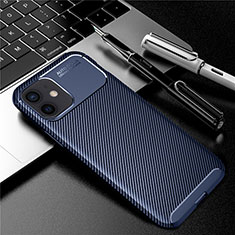 Silicone Candy Rubber TPU Twill Soft Case Cover for Apple iPhone 12 Blue