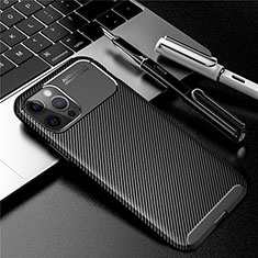 Silicone Candy Rubber TPU Twill Soft Case Cover for Apple iPhone 12 Pro Black