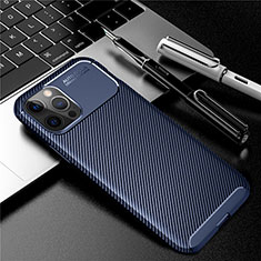 Silicone Candy Rubber TPU Twill Soft Case Cover for Apple iPhone 12 Pro Blue