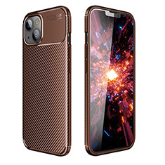Silicone Candy Rubber TPU Twill Soft Case Cover for Apple iPhone 13 Brown