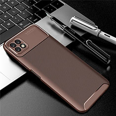 Silicone Candy Rubber TPU Twill Soft Case Cover for Huawei Enjoy 20 5G Brown