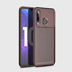 Silicone Candy Rubber TPU Twill Soft Case Cover for Huawei Enjoy 9s Brown