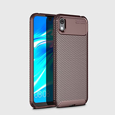 Silicone Candy Rubber TPU Twill Soft Case Cover for Huawei Honor Play 8 Brown