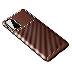 Silicone Candy Rubber TPU Twill Soft Case Cover for Huawei Honor Play4T Pro Brown