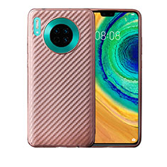 Silicone Candy Rubber TPU Twill Soft Case Cover for Huawei Mate 30 5G Rose Gold