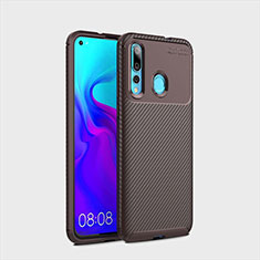 Silicone Candy Rubber TPU Twill Soft Case Cover for Huawei Nova 4 Brown