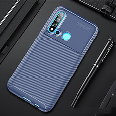Silicone Candy Rubber TPU Twill Soft Case Cover for Huawei Nova 5i Blue