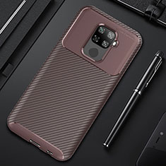 Silicone Candy Rubber TPU Twill Soft Case Cover for Huawei Nova 5z Brown
