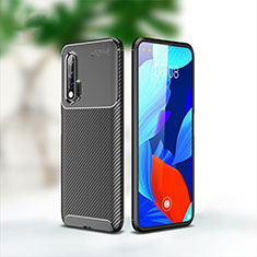 Silicone Candy Rubber TPU Twill Soft Case Cover for Huawei Nova 6 5G Black