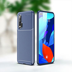 Silicone Candy Rubber TPU Twill Soft Case Cover for Huawei Nova 6 Blue
