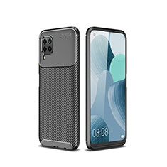 Silicone Candy Rubber TPU Twill Soft Case Cover for Huawei Nova 7i Black