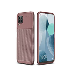 Silicone Candy Rubber TPU Twill Soft Case Cover for Huawei Nova 7i Brown