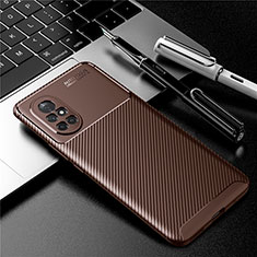 Silicone Candy Rubber TPU Twill Soft Case Cover for Huawei Nova 8 5G Brown