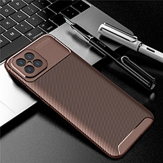 Silicone Candy Rubber TPU Twill Soft Case Cover for Huawei Nova 8 SE 5G Brown