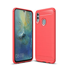 Silicone Candy Rubber TPU Twill Soft Case Cover for Huawei P Smart (2019) Red