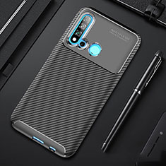 Silicone Candy Rubber TPU Twill Soft Case Cover for Huawei P20 Lite (2019) Black