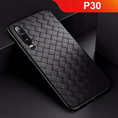 Silicone Candy Rubber TPU Twill Soft Case Cover for Huawei P30 Black