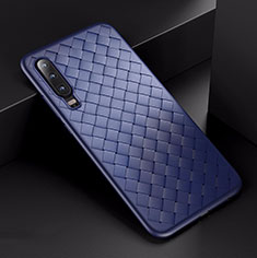 Silicone Candy Rubber TPU Twill Soft Case Cover for Huawei P30 Blue