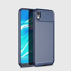 Silicone Candy Rubber TPU Twill Soft Case Cover for Huawei Y5 (2019) Blue