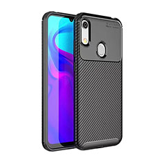 Silicone Candy Rubber TPU Twill Soft Case Cover for Huawei Y6 (2019) Black