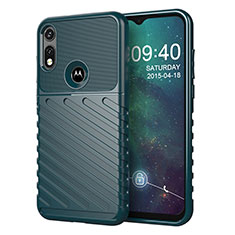 Silicone Candy Rubber TPU Twill Soft Case Cover for Motorola Moto E (2020) Green
