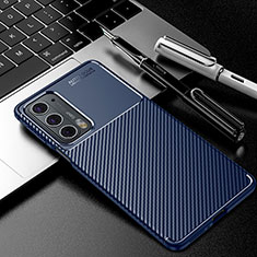 Silicone Candy Rubber TPU Twill Soft Case Cover for Motorola Moto Edge 20 5G Blue