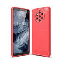 Silicone Candy Rubber TPU Twill Soft Case Cover for Nokia 9 PureView Red