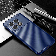 Silicone Candy Rubber TPU Twill Soft Case Cover for OnePlus 10 Pro 5G Blue