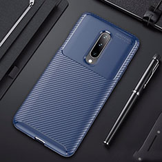 Silicone Candy Rubber TPU Twill Soft Case Cover for OnePlus 7 Pro Blue