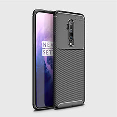 Silicone Candy Rubber TPU Twill Soft Case Cover for OnePlus 7T Pro Black