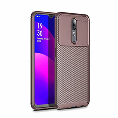 Silicone Candy Rubber TPU Twill Soft Case Cover for Oppo A9 Brown