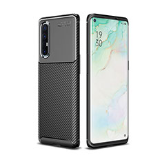 Silicone Candy Rubber TPU Twill Soft Case Cover for Oppo Find X2 Neo Black