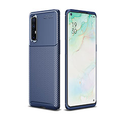 Silicone Candy Rubber TPU Twill Soft Case Cover for Oppo Find X2 Neo Blue